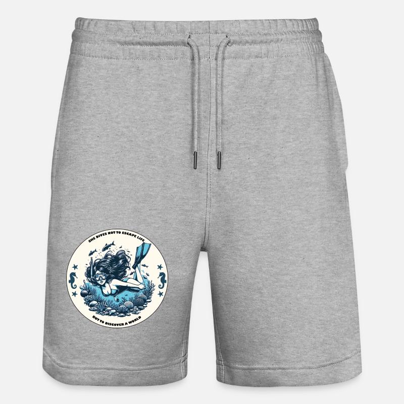 « SOUS LA SURFACE » - Short de jogging bio TRAINER Stanley/Stella unisexe - gris chiné