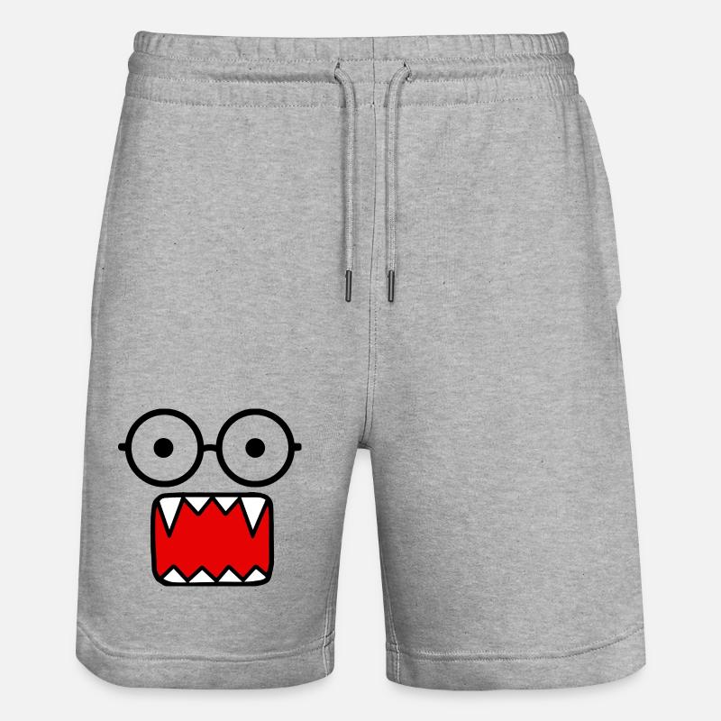 Monstre rétro Emo Halloween Y2K - Short de jogging bio TRAINER Stanley/Stella unisexe - gris chiné