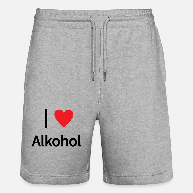 J’adore l’alcool Pullover Hoodie - Short de jogging bio TRAINER Stanley/Stella unisexe - gris chiné