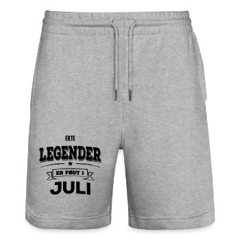 Wahre Legenden werden im Juli geboren - Stanley/Stella Unisex Bio Joggingshorts Trainer  - Grau meliert - Vorne - Nik (191cm) & Marisol (170cm)