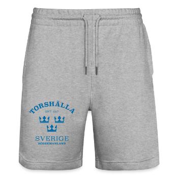 Torshälla Sverige Schweden - Stanley/Stella Unisex Bio Joggingshorts Trainer  - Grau meliert - Vorne - Nik (191cm) & Marisol (170cm)