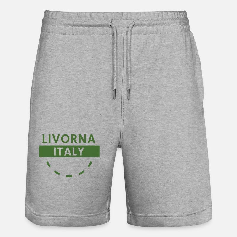 Livourne, Italie, Logo vert - Short de jogging bio TRAINER Stanley/Stella unisexe - gris chiné