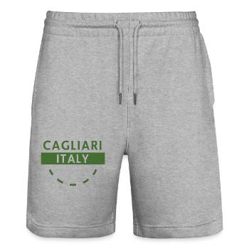 Cagliari Italien Grünes Logo - Stanley/Stella Unisex Bio Joggingshorts Trainer  - Grau meliert - Vorne - Nik (191cm) & Marisol (170cm)