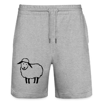 Schaf - Stanley/Stella Unisex Bio Joggingshorts Trainer  - Grau meliert - Vorne - Nik (191cm) & Marisol (170cm)
