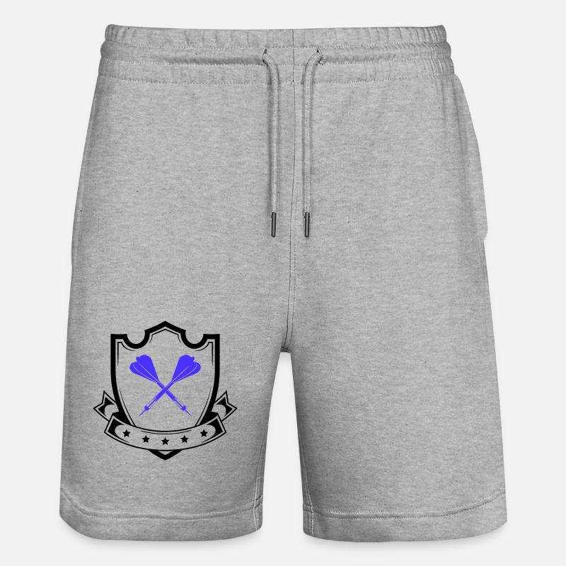 Conception de fléchettes Croix Bleue - Short de jogging bio TRAINER Stanley/Stella unisexe - gris chiné