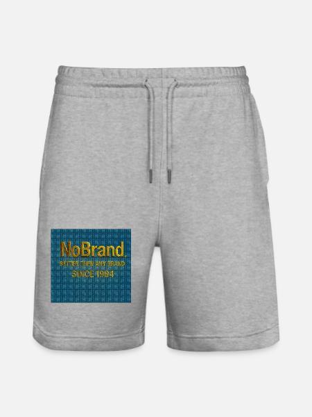 NoBrand Gold Tekst op Denim - Stanley/Stella uniseks bio-joggingshorts Mover  - grijs gemêleerd