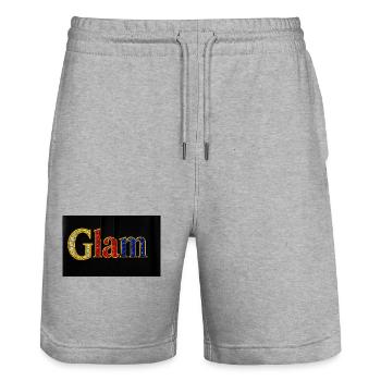 Glam Schmuck Text - Stanley/Stella Unisex Bio Joggingshorts Trainer  - Grau meliert - Vorne - Nik (191cm) & Marisol (170cm)