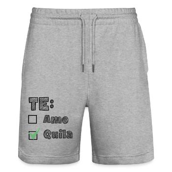Te AmoTequila - Stanley/Stella Unisex Bio Joggingshorts Trainer  - Grau meliert - Vorne - Nik (191cm) & Marisol (170cm)