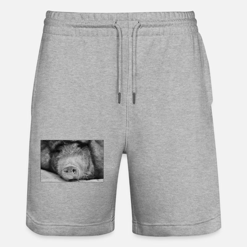 Le cochon avait <3 - Short de jogging bio TRAINER Stanley/Stella unisexe - gris chiné