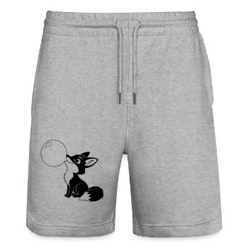 Fuchs mit Seifenblase – Niedliches Tiermotiv - Stanley/Stella Unisex Bio Joggingshorts Trainer  - Grau meliert - Vorne - Nik (191cm) & Marisol (170cm)