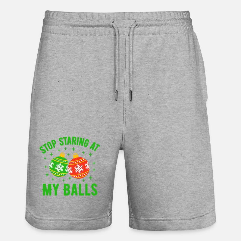 Arrête de fixer mes couilles - Short de jogging bio TRAINER Stanley/Stella unisexe - gris chiné