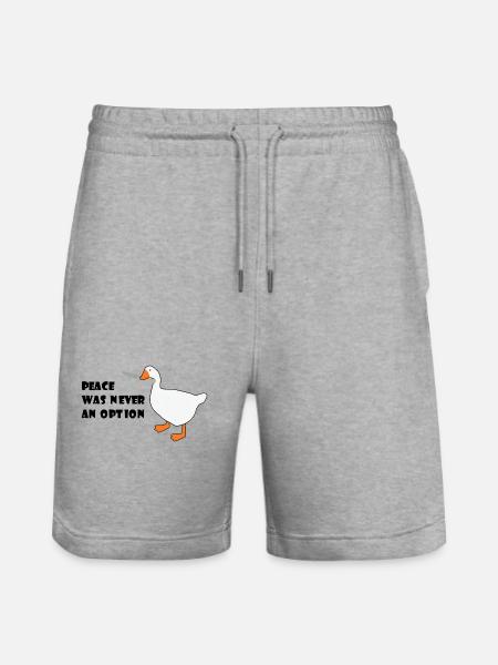 Goose – Peace Was Never an Option - Stanley/Stella Trainer Unisex Organic Jogging Shorts - heather grey
