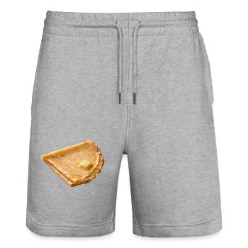 simply delicious - Stanley/Stella Trainer Unisex Organic Jogging Shorts - heather grey - Front - Nik (191cm) & Marisol (170cm)