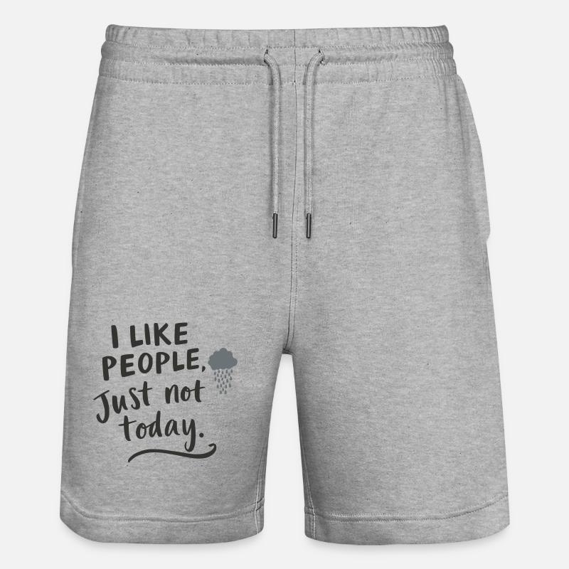 J’aime les gens – mais pas aujourd’hui - Short de jogging bio TRAINER Stanley/Stella unisexe - gris chiné