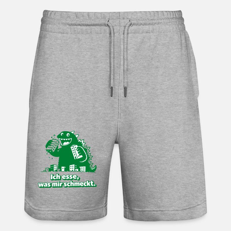 Je mange ce que j’aime, Monster - Short de jogging bio TRAINER Stanley/Stella unisexe - gris chiné