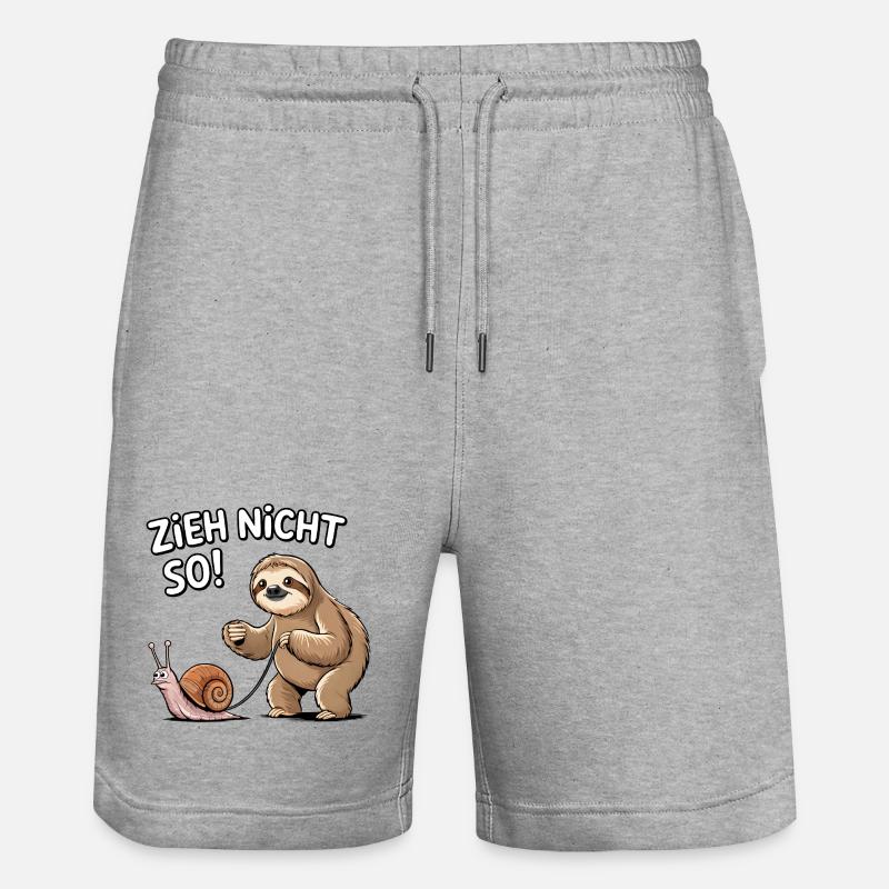 Don't pull so sloth snail - Stanley/Stella Trainer Unisex Organic Jogging Shorts - heather grey