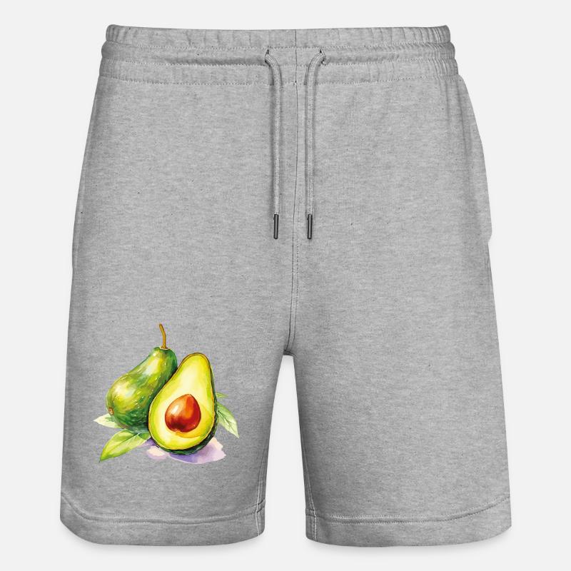 Fraîcheur de l’avocat aquarelle - Short de jogging bio TRAINER Stanley/Stella unisexe - gris chiné