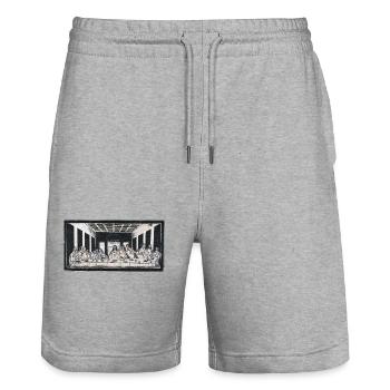 The Last Supper - Stanley/Stella Trainer Unisex Organic Jogging Shorts - heather grey - Front - Nik (191cm) & Marisol (170cm)