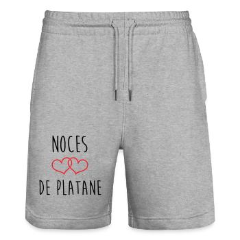Wedding Anniversary - Wedding Wedding (61 years) - Stanley/Stella Trainer Unisex Organic Jogging Shorts - heather grey - Front - Nik (191cm) & Marisol (170cm)