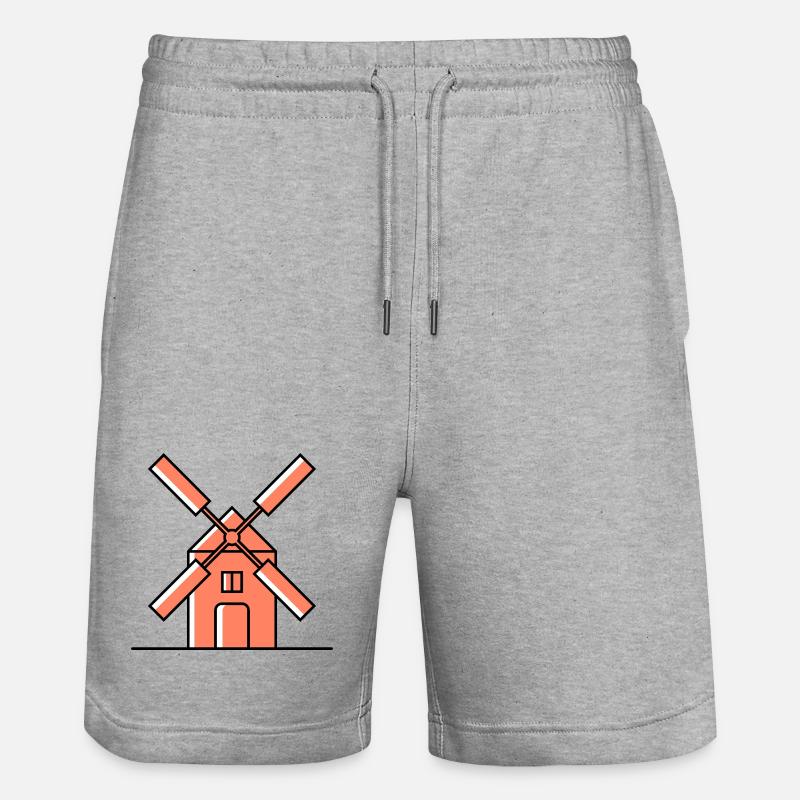 Icône du moulin à vent - Short de jogging bio TRAINER Stanley/Stella unisexe - gris chiné