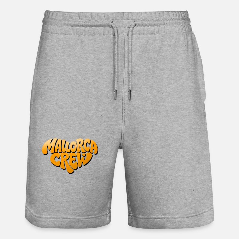 Mallorca Crew Bubble Logo - Stanley/Stella Unisex Bio Joggingshorts Trainer  - Grau meliert