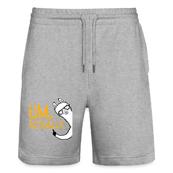 Llama Alpaca To Actually Funny Nerd Smartass - Stanley/Stella Trainer Unisex Organic Jogging Shorts - heather grey - Front - Nik (191cm) & Marisol (170cm)