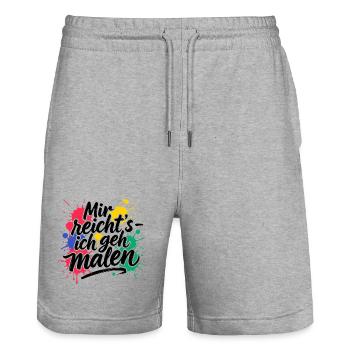 Mir Reicht's Ich Geh Malen Maler Künstler - Stanley/Stella Unisex Bio Joggingshorts Trainer  - Grau meliert - Vorne - Nik (191cm) & Marisol (170cm)