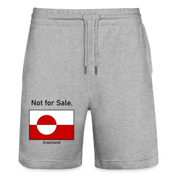 Not for Sale - Greenland Grönland Flagge Flag - Stanley/Stella Trainer Unisex Organic Jogging Shorts - heather grey - Front - Nik (191cm) & Marisol (170cm)