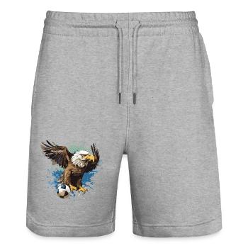Adler Fussball Team - Stanley/Stella Unisex Bio Joggingshorts Trainer  - Grau meliert - Vorne - Nik (191cm) & Marisol (170cm)