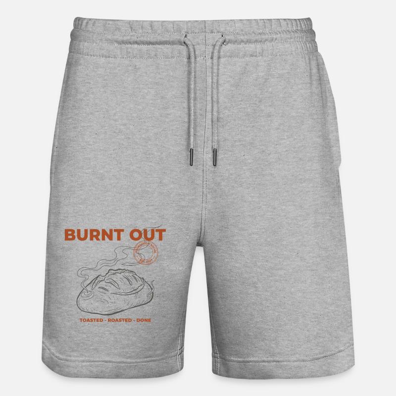 Sauerteigbrot-Backen Burnout Bäcker-Ära - Stanley/Stella Unisex Bio Joggingshorts Trainer  - Grau meliert
