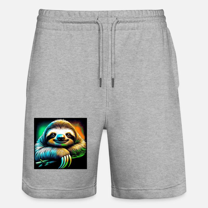 Faultier - Stanley/Stella Unisex Bio Joggingshorts Trainer - Grau meliert