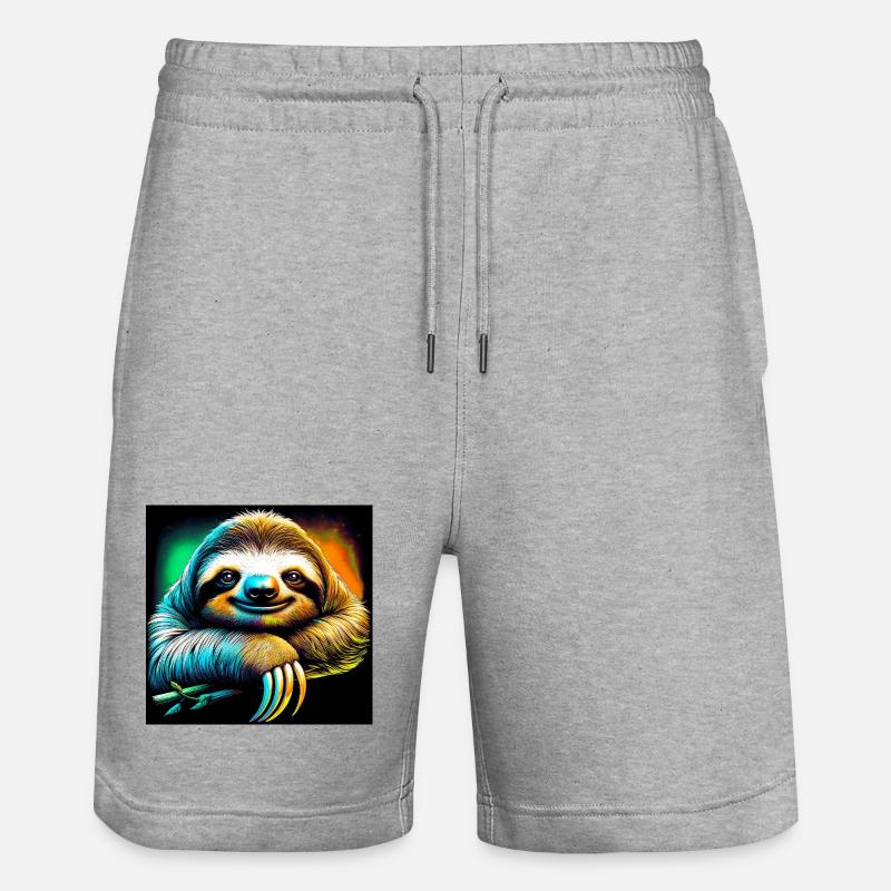 sloth - Stanley/Stella Trainer Unisex Organic Jogging Shorts - heather grey