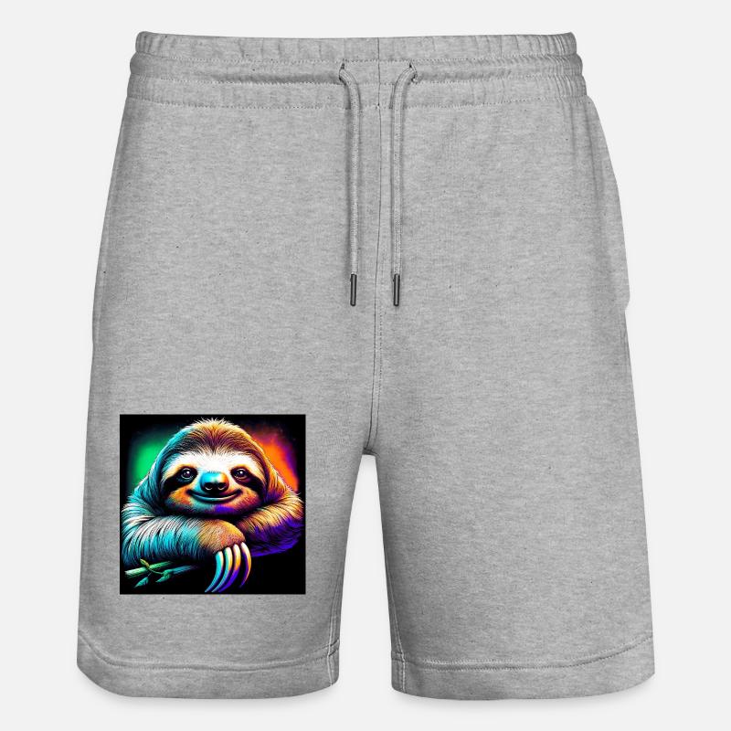 Faultier - Stanley/Stella Unisex Bio Joggingshorts Trainer - Grau meliert