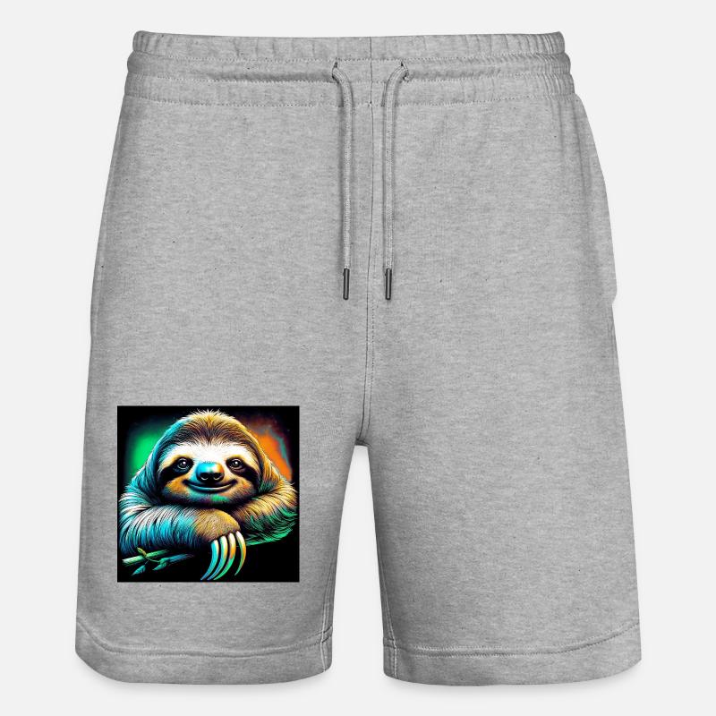 sloth - Stanley/Stella Trainer Unisex Organic Jogging Shorts - heather grey