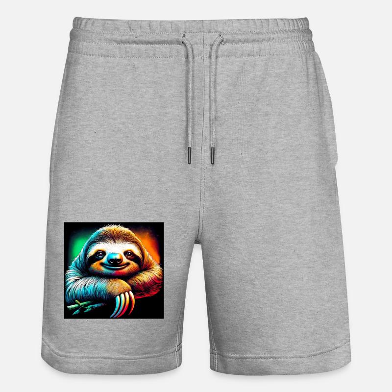 sloth - Stanley/Stella Trainer Unisex Organic Jogging Shorts - heather grey