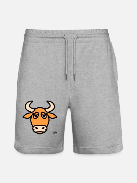 Taurus Large - Stanley/Stella Trainer Unisex Organic Jogging Shorts - heather grey