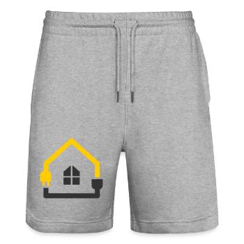 Electrician House Socket Smart Home - Stanley/Stella Trainer Unisex Organic Jogging Shorts - heather grey - Front - Nik (191cm) & Marisol (170cm)