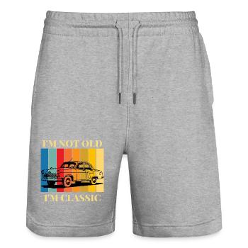 I M Not Old I M Classic Funny Gift T-Shirt - Stanley/Stella Trainer Unisex Organic Jogging Shorts - heather grey - Front - Nik (191cm) & Marisol (170cm)
