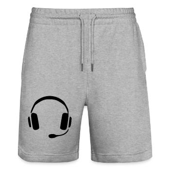 Cadeau casque audio - Short de jogging bio TRAINER Stanley/Stella unisexe - gris chiné - Devant - Nik (191cm) & Marisol (170cm)