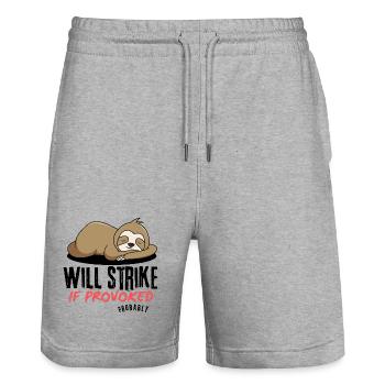 Schläfriger Faultier, wenn er provoziert wird - Stanley/Stella Unisex Bio Joggingshorts Trainer  - Grau meliert - Vorne - Nik (191cm) & Marisol (170cm)
