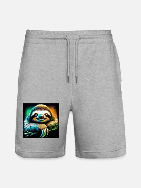 Faultier - Stanley/Stella Unisex Bio Joggingshorts Trainer - Grau meliert