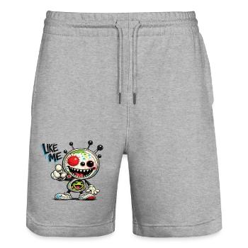 Like Me - Stanley/Stella Unisex Bio Joggingshorts Trainer  - Grau meliert - Vorne - Nik (191cm) & Marisol (170cm)