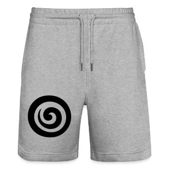 japonaise spirale - Short de jogging bio TRAINER Stanley/Stella unisexe - gris chiné - Devant - Nik (191cm) & Marisol (170cm)