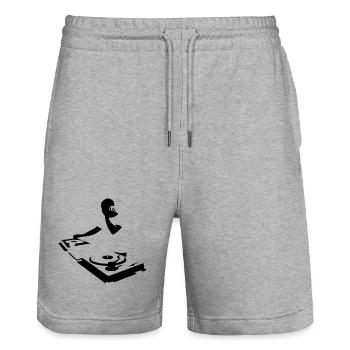 DJ - Stanley/Stella Unisex Bio Joggingshorts Trainer  - Grau meliert - Vorne - Nik (191cm) & Marisol (170cm)
