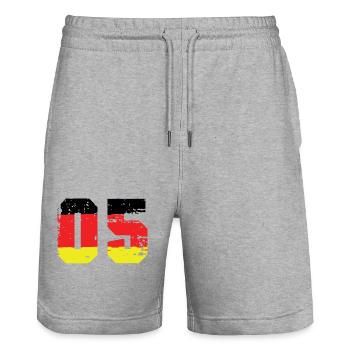 5 Number Germany Jersey - Stanley/Stella Trainer Unisex Organic Jogging Shorts - heather grey - Front - Nik (191cm) & Marisol (170cm)