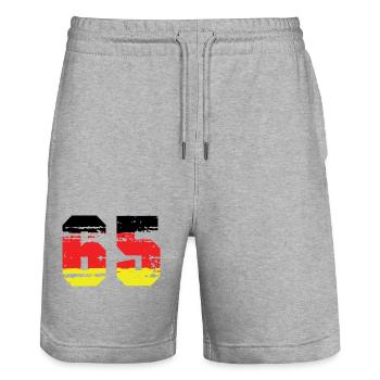 65 Number Germany Jersey - Stanley/Stella Trainer Unisex Organic Jogging Shorts - heather grey - Front - Nik (191cm) & Marisol (170cm)