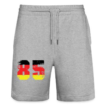 85 Number Germany Jersey - Stanley/Stella Trainer Unisex Organic Jogging Shorts - heather grey - Front - Nik (191cm) & Marisol (170cm)