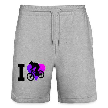 Cyclisme Cyclisme VTT Homme Cyclisme - Short de jogging bio TRAINER Stanley/Stella unisexe - gris chiné - Devant - Nik (191cm) & Marisol (170cm)
