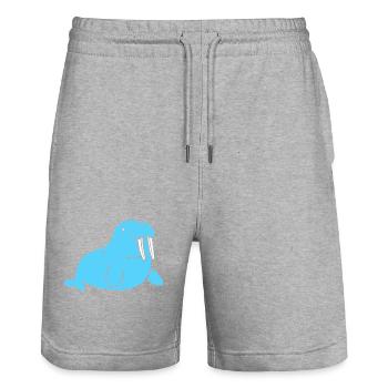 Walross - Stanley/Stella Unisex Bio Joggingshorts Trainer  - Grau meliert - Vorne - Nik (191cm) & Marisol (170cm)