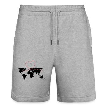 Hot Air Balloon Balloon Ride Sky I Gift - Stanley/Stella Trainer Unisex Organic Jogging Shorts - heather grey - Front - Nik (191cm) & Marisol (170cm)